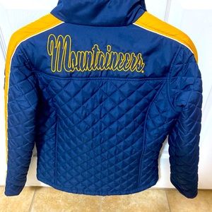 WVU Fitted Puffer Coat Sz Med